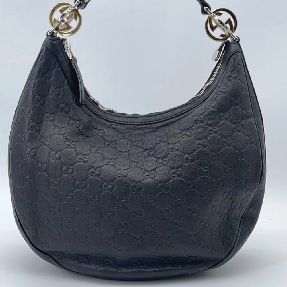 Authentic-Gucci twins hobo leather  Guccissimo Large Shoulder bag